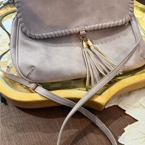 Elegant light lavender soft  Leather Crossbody Bag